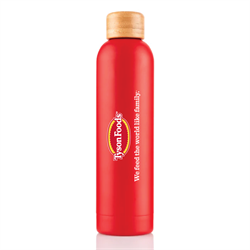 Image of 20 oz Bamboo Twist Stainless Steel Bottle, Red